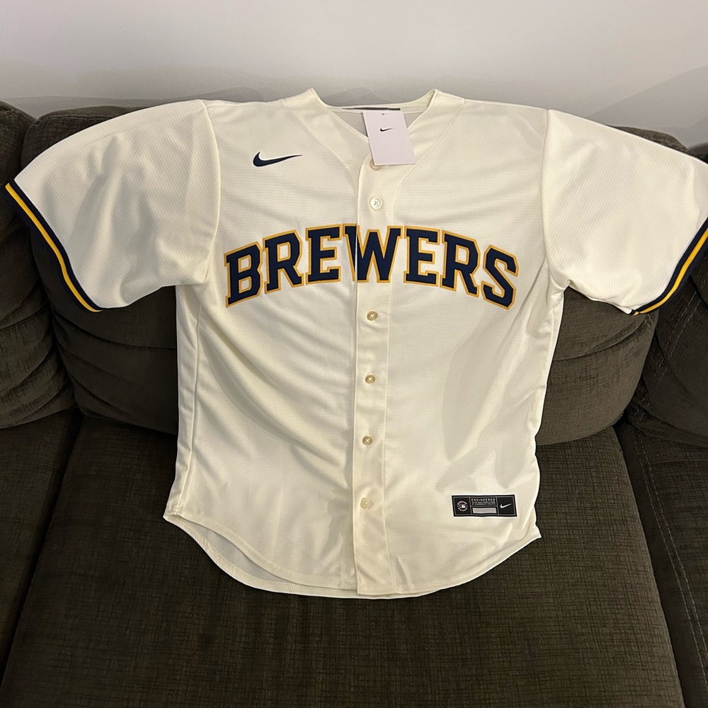 Nike Cream Brewers Jersey